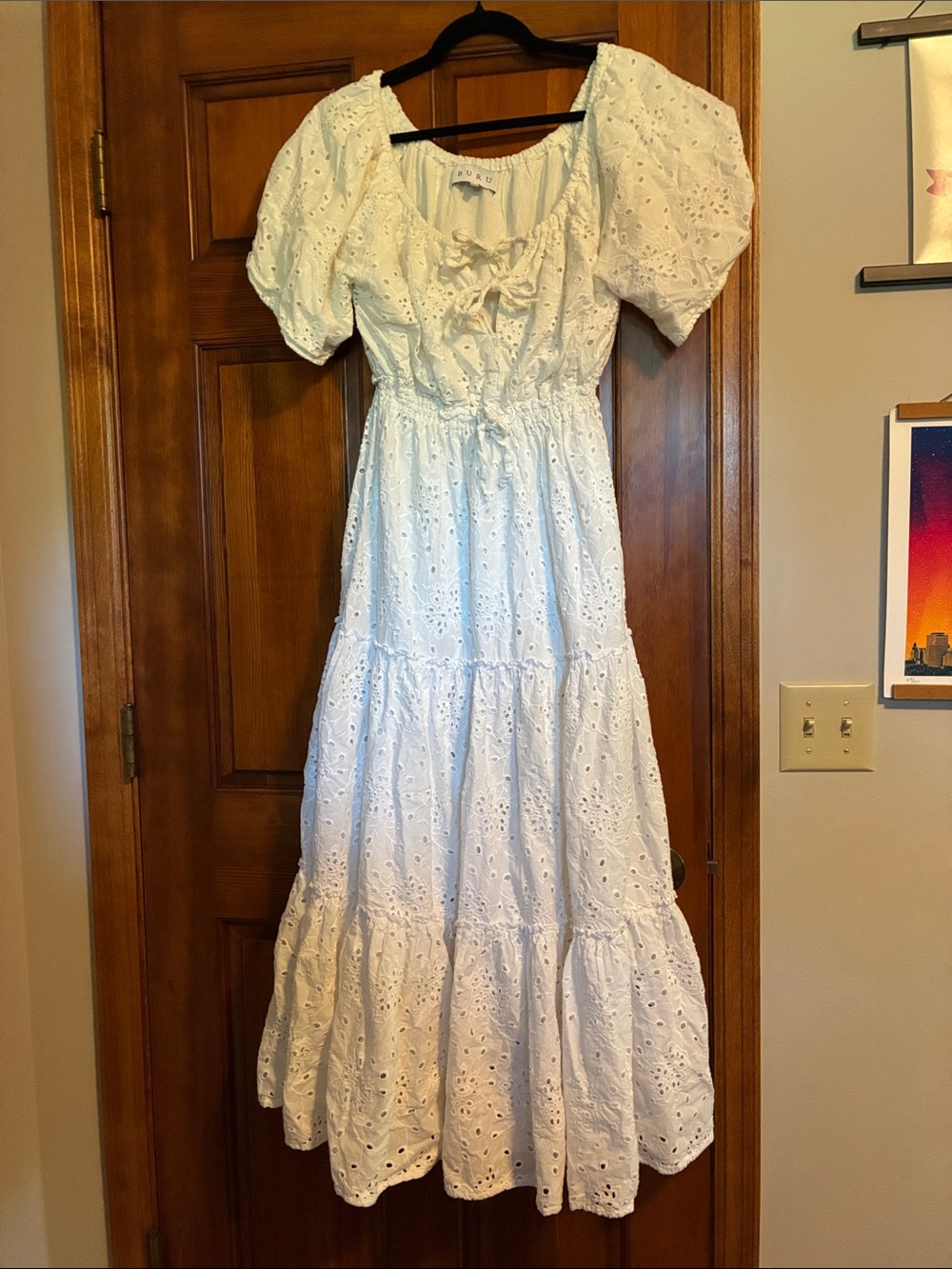 White Buru Eyelet Dress